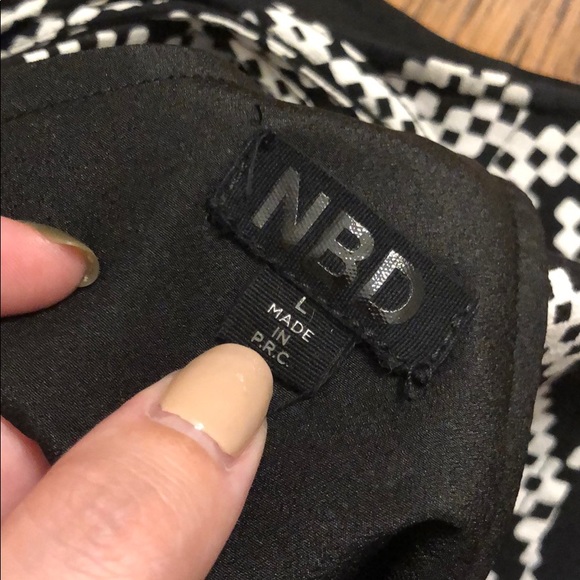 NBD Black and White Halter Crop Top - Picture 5 of 6